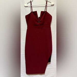 Charlotte Russe Asymmetrical Burgundy Dress